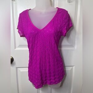 Moda International Fuchsia Lace Top